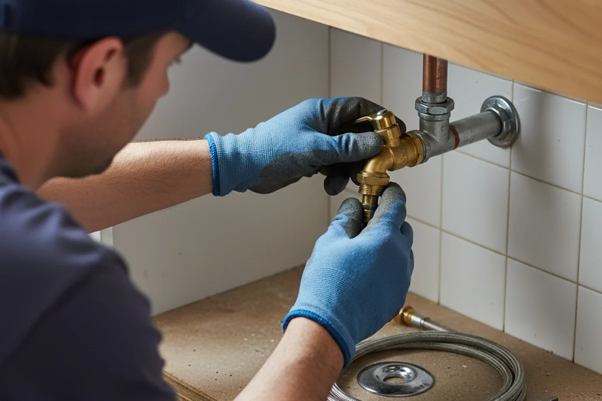 Shutoff valve and fitting work during Faucet and Fixture Repair in Wolcott